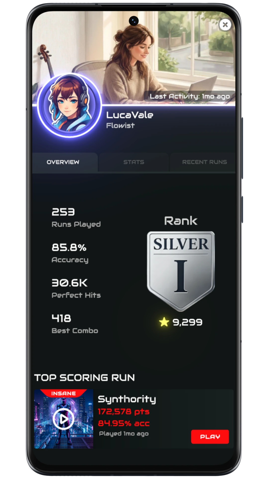 Luminex Run player profile screenshot